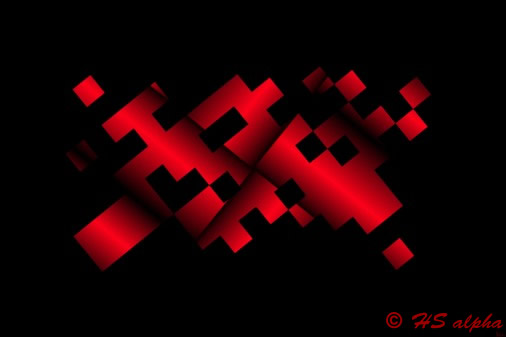 3D-Grafik in rot/schwarz von Heidemarie Sattler